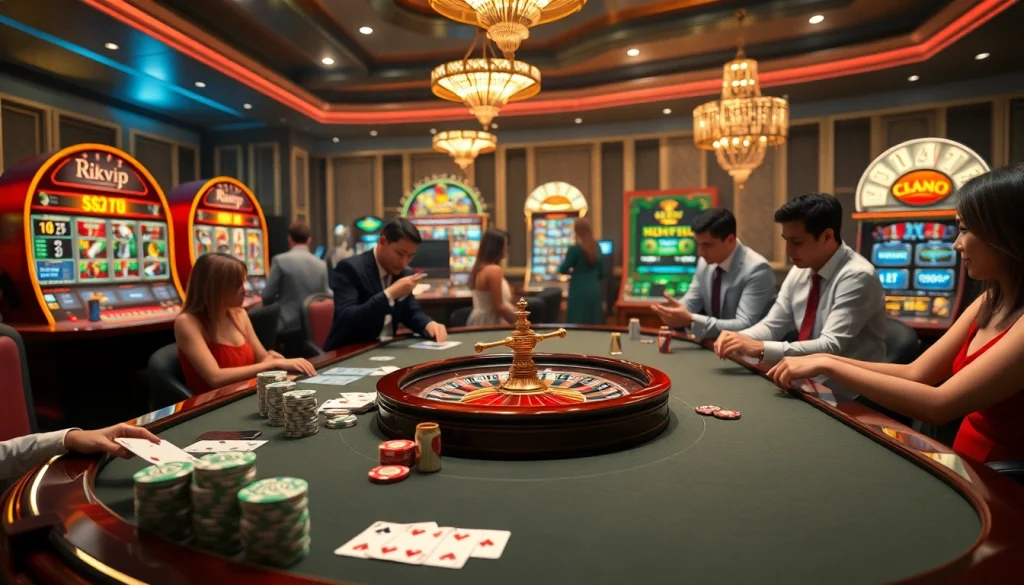 Experience a dynamic casino environment at RIKVIP with engaging gameplay and vibrant atmosphere.