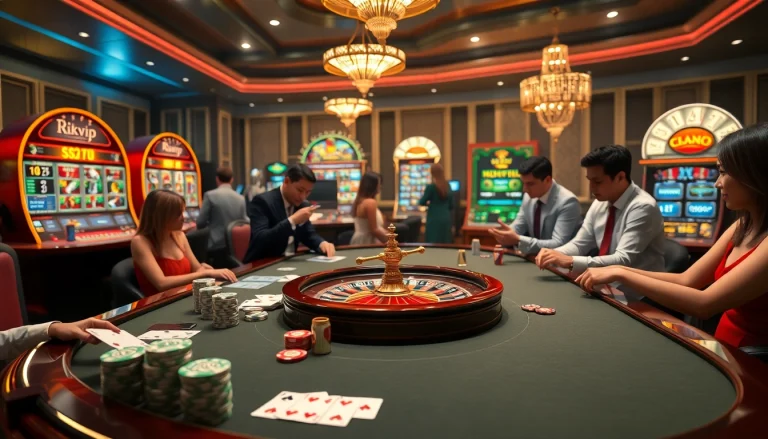 Experience a dynamic casino environment at RIKVIP with engaging gameplay and vibrant atmosphere.