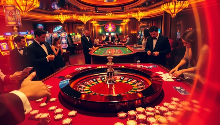 Experience the elegance of gambling at https://sunwinn.in.net/ with players engaging at a roulette table.
