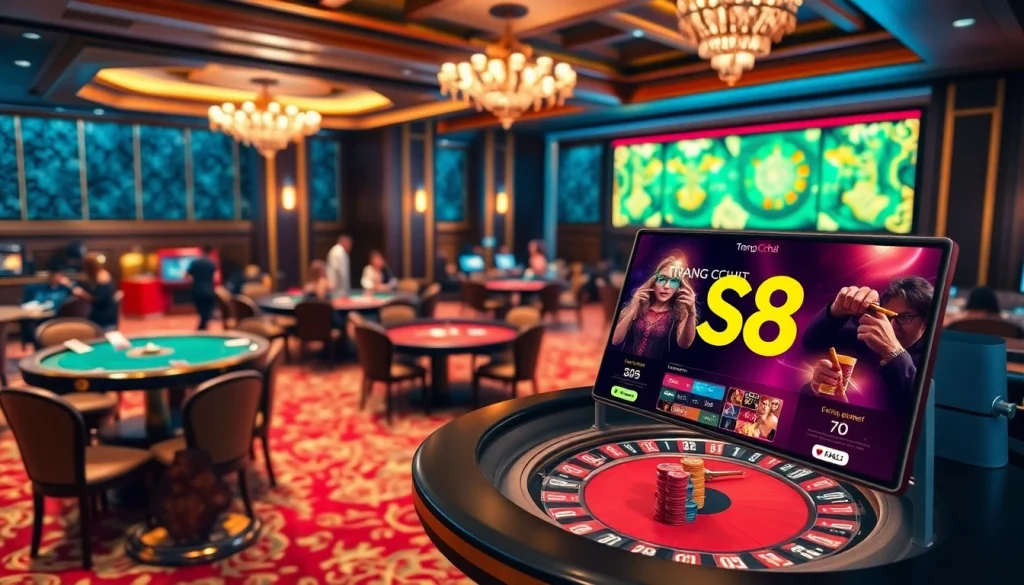 Experience the excitement of online gambling at Trang chủ S8 with vibrant casino visuals.